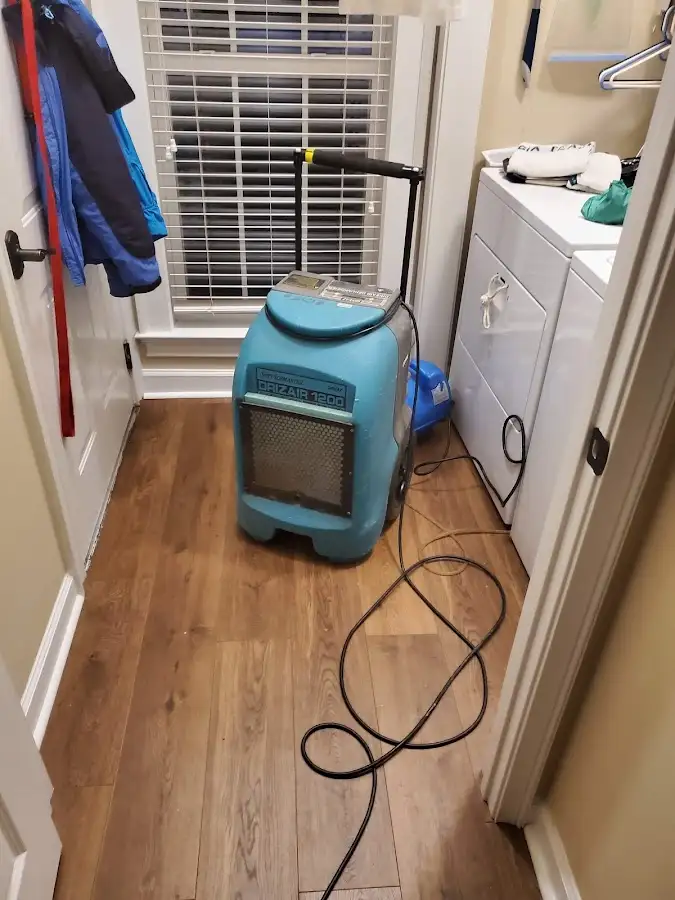 Commercial dehumidifier deployed for Flood Damage Cleanup in Brier
